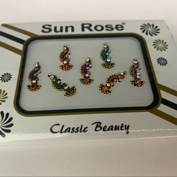 Multicolored Long Forehead Bindis - Picture 2 of 6